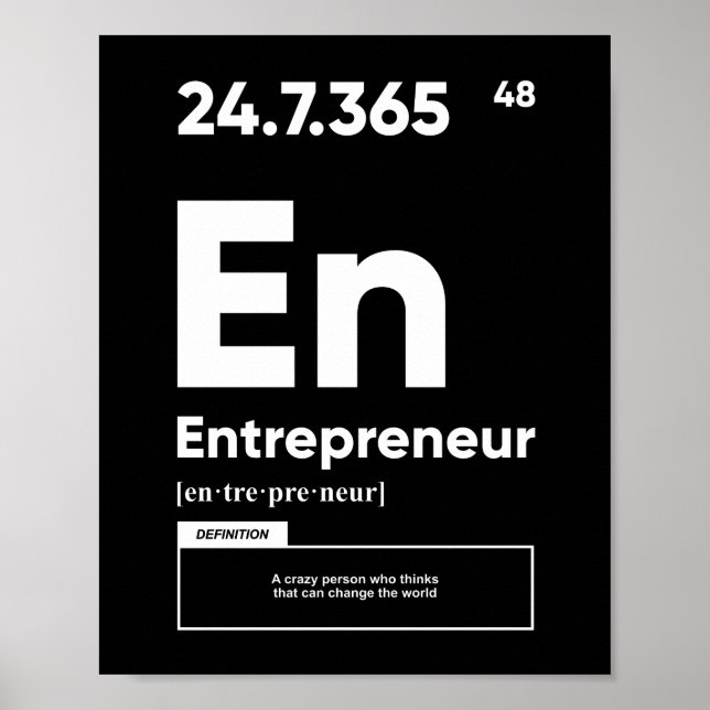 Póster Definición de emprendedor | Poster motivacional (Frente)