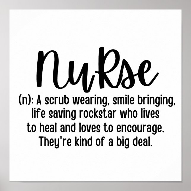 Póster Definición de enfermera (Frente)