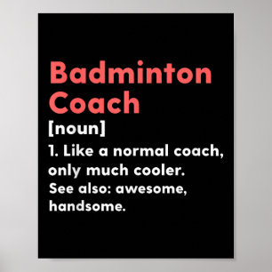 Póster Definición de Entrenador de Bádminton Regalo Diver