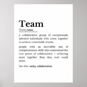 Póster Definición de equipo – El poder de la colaboración