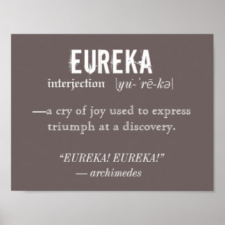 Póster Definición de Eureka Arquímedes Ciencia Principal