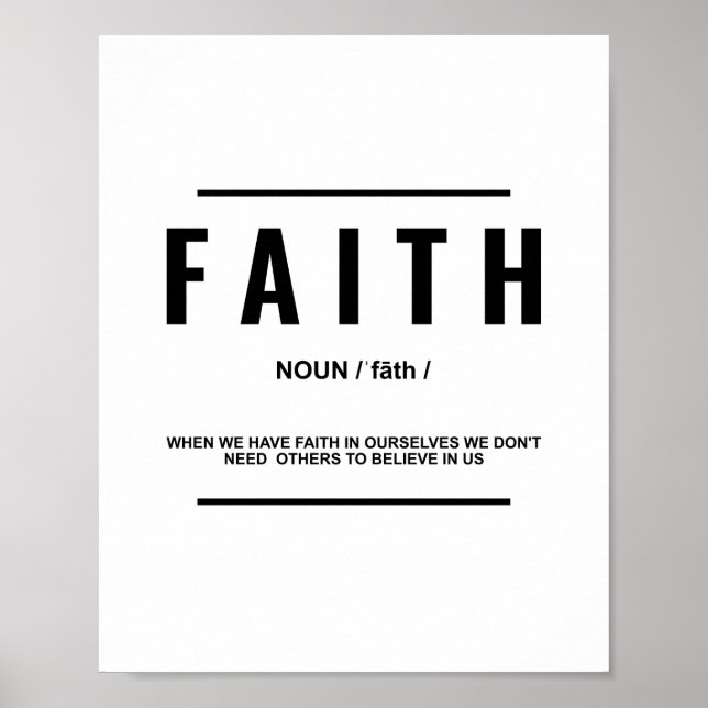 Póster Definición de fe | Oferta Inspiradora (Frente)