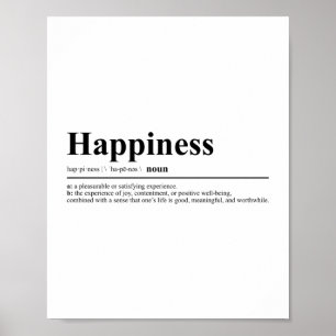 Póster Definición de felicidad Oferta Inspiradora