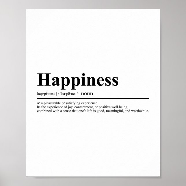 Póster Definición de felicidad | Oferta Inspiradora (Frente)