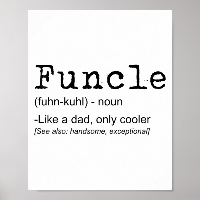 Póster Definición De Funny Regalo De Chiste Gracioso Para (Frente)