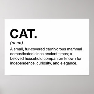 Póster Definición de Gato Sustantivo Amante de Gatos Dive