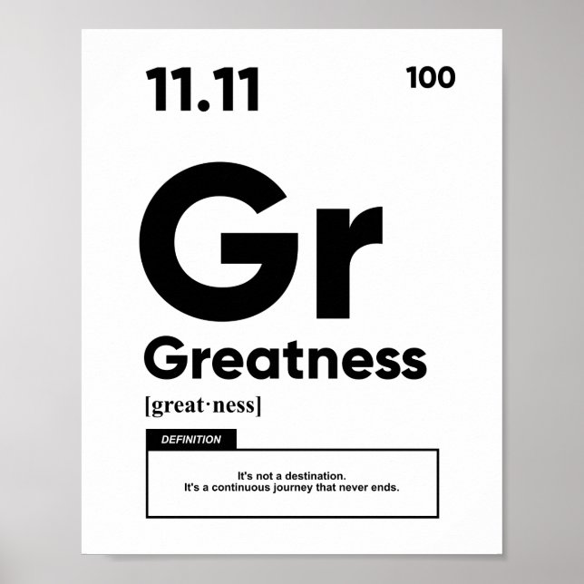 Póster Definición de grandeza | Motivación (Frente)