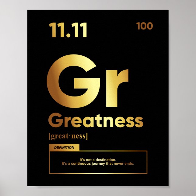 Póster Definición de grandeza | Poster motivacional (Frente)