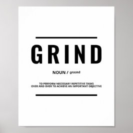 Póster Definición de Grind | Cotización motivacional