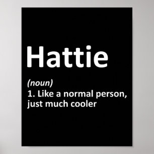 Póster Definición de Hattie Nombre Personalizado Funny Cu