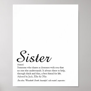 Póster Definición de Hermana Más Chic del Mundo Ever Scri