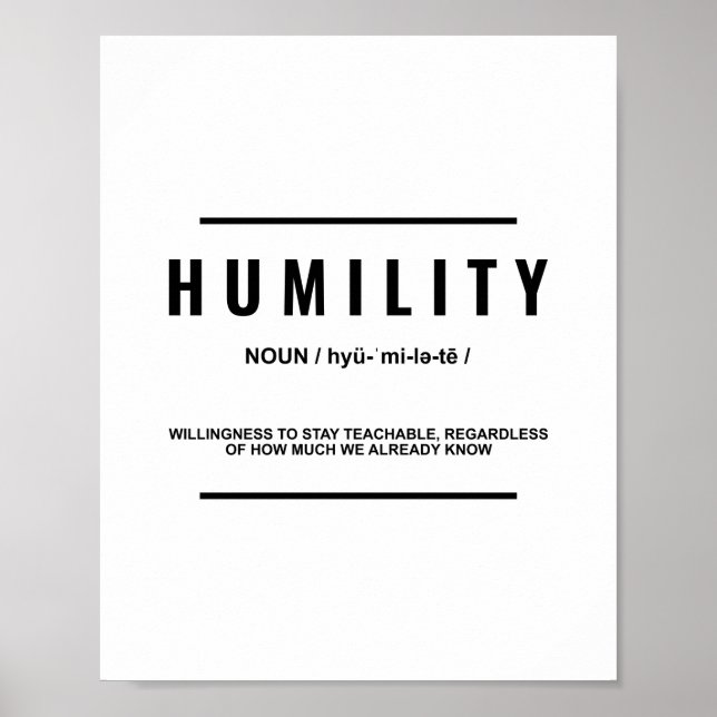 Póster Definición de humildad | Oferta Inspiradora (Frente)