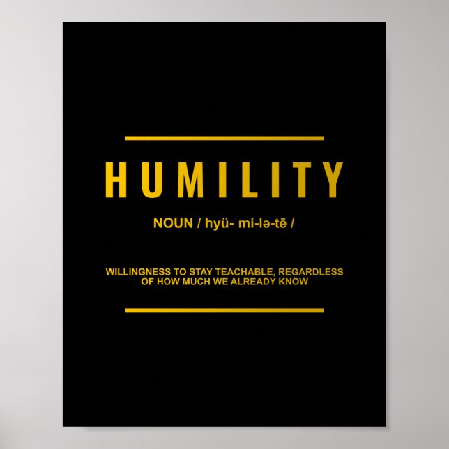 Póster Definición de humildad | Oferta Inspiradora (Frente)