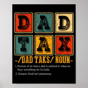 Póster Definición de impuesto de papá retro divertido Pap