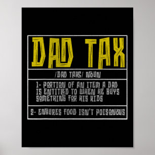 Póster Definición de impuestos de papá Hombres Día 13 gra