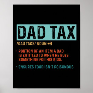 Póster Definición de impuestos de papá Hombres Día 1 grac