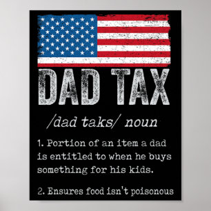 Póster Definición de impuestos de papá Hombres Día del Pa