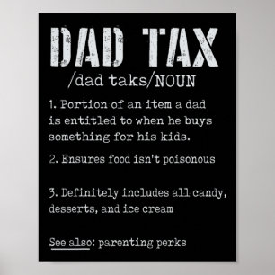Póster Definición de impuestos de papá Hombres Diez del P