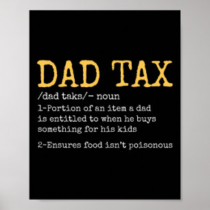 Póster Definición de impuestos de papá Hombres gracioso D