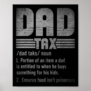 Póster Definición de impuestos de papá Hombres gracioso R