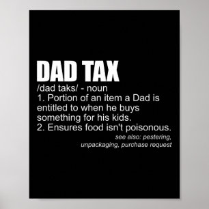 Póster Definición de impuestos Graciosa Día del Padre de 