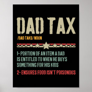 Póster Definición de impuestos para papá Sarcástico Día d