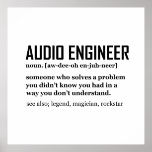 Póster Definición de ingeniería de audio de ingeniero de 
