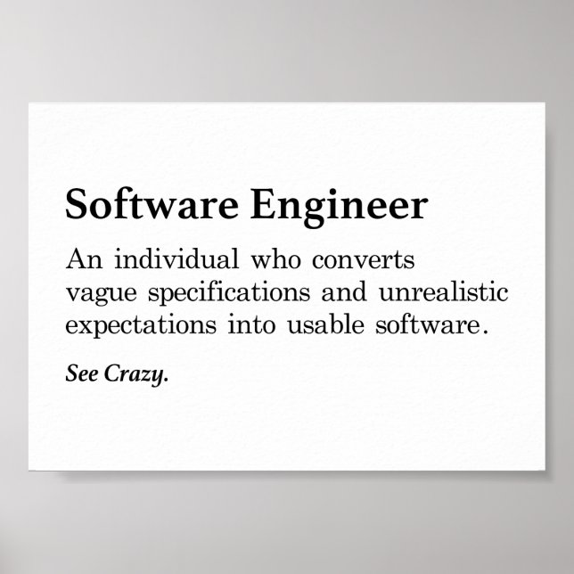 Póster Definición de ingeniero de software (Frente)