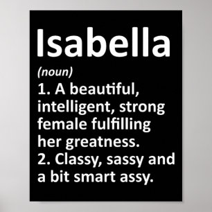 Póster Definición de Isabella Nombre Personalizado Divert