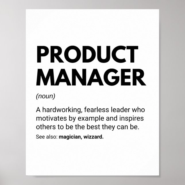 Póster Definición de jefe divertida de Product Manager (Frente)