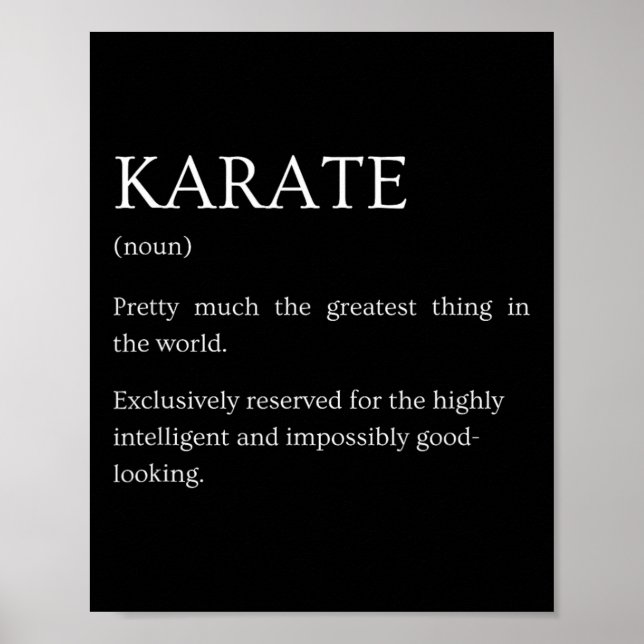 Póster Definición de Karate - Explicación divertida y sar (Frente)