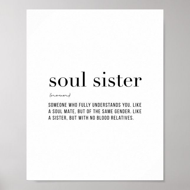 Póster Definición de la hermana Soul (Frente)