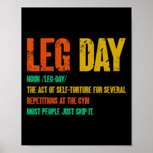 Póster Definición de Leg Day Gym Pump Sobredimensionamien