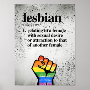 Póster Definición de Lesbiana - Términos definidos de LGB