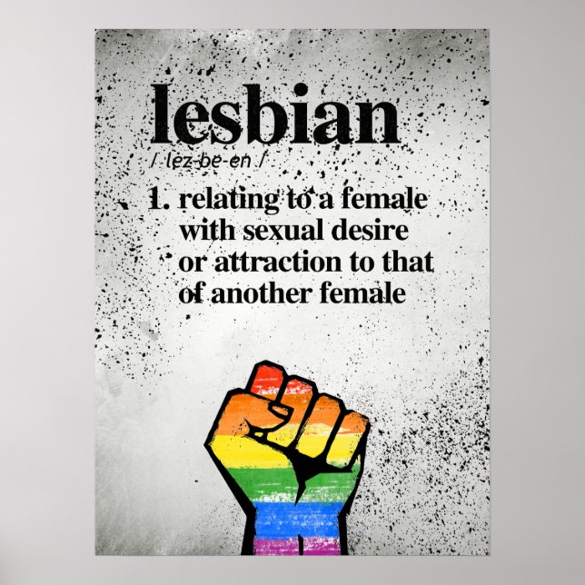Póster Definición de Lesbiana - Términos definidos de LGB (Frente)