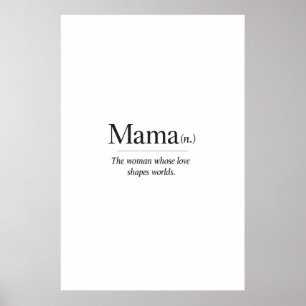 Póster Definición de Mamá Día de la Madre Minimalista