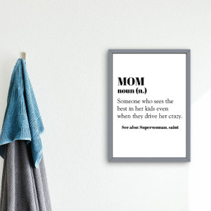 Póster Definición de mamá Día de regalo moderno de regalo