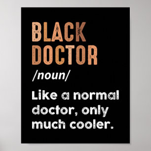 Póster Definición de médico negro Divertido Mujeres Hombr