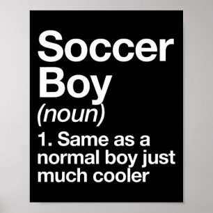 Póster Definición de Niño de Fútbol Divertido Deporte