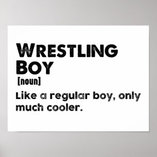 Póster Definición de niño luchador divertido luchador