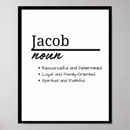 Póster Definición de nombre personalizado de Jacob, Boy