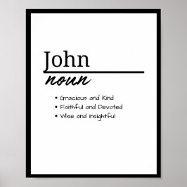 Póster Definición de nombre personalizado de John, Boy