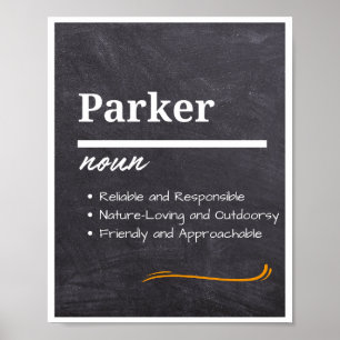 Póster Definición de nombre personalizado de Parker, Boy