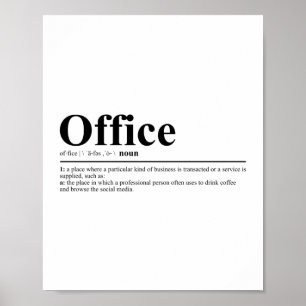 Póster Definición de Office   Cita divertida