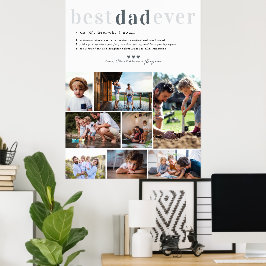 Póster Definición de Papá | 8 Fotos Personalizadas