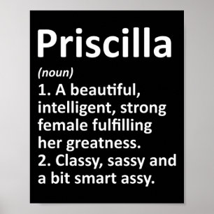 Póster Definición de Priscilla Nombre Personalizado Funny