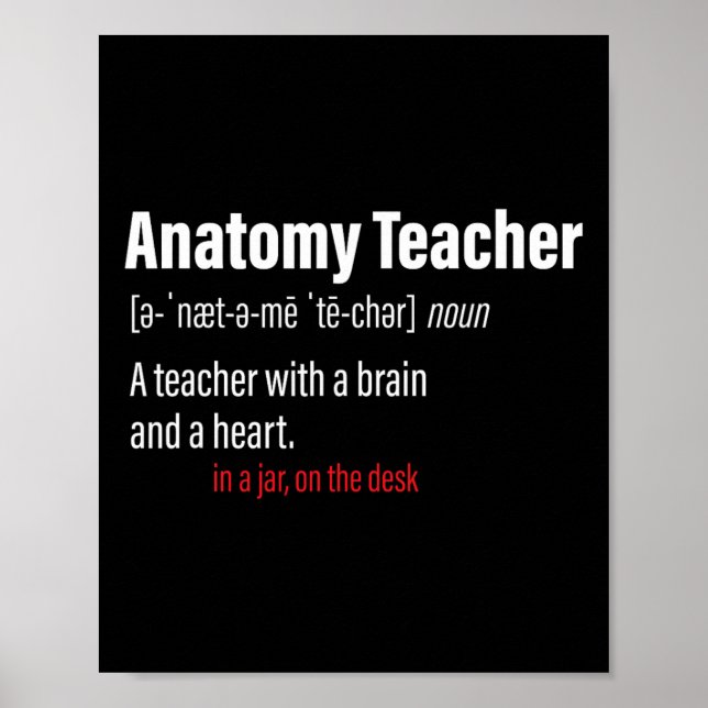 Póster Definición de profesor de anatomía Profesores de c (Frente)