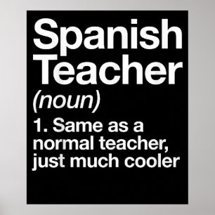Póster Definición de Profesor de Español Divertido Escuel