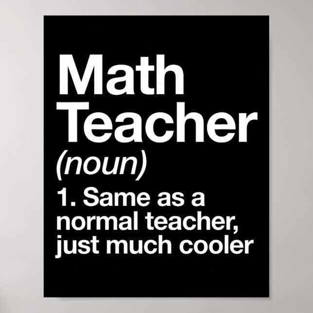 Póster Definición de profesor de matemáticas divertida By (Frente)