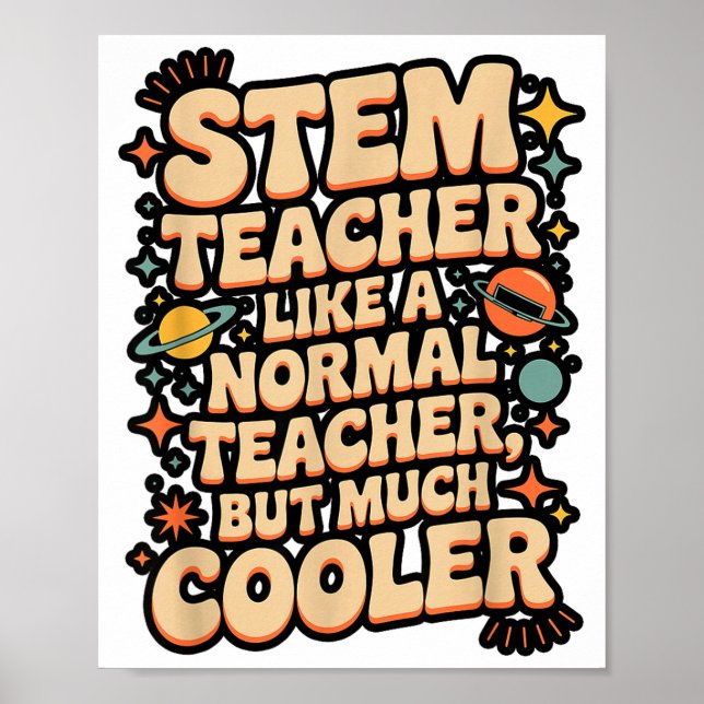 Póster Definición de profesor de Stem divertido ciencia m (Frente)